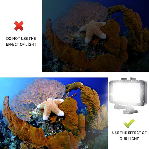 Suptig Video Lighting Dive Light, 72 LED Underwater Lights for GoPro, Canon, Nikon, Waterproof 147ft