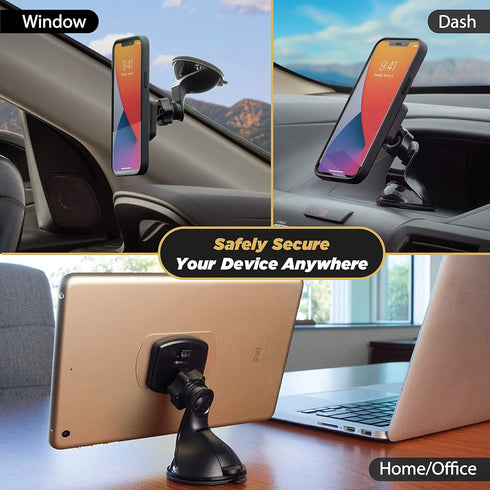 Scosche MAGWSM-2PXCES0 MagicMount Magnetic Suction Cup Phone Mount for Car Windshield/Dashboard - 360° Adjustable