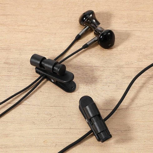 Giantree 5-Pack Headset, 2-4mm Headphone Clips Black Headphones Cords Clip, Clothing Shirt Clips Cordes Accessories