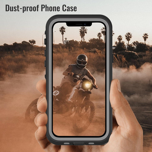Waterproof iPhone 13 Case - Full Protection Shockproof Dustproof with Built-in Screen Protector and Lanyard (Black)