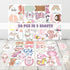 HIZILY 50 Album Pcs Baby Girl Stickers Pink Newborn Sticker Baby Shower Waterproof Vinyl Decals Gender Reveal Decor