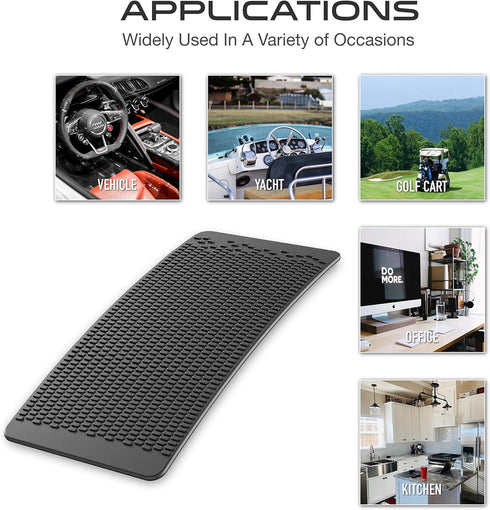 JIMISHA Car Dashboard Non Slip Mat - Anti Slide Sticky Pad for Radar Detector, Cell Phone, Keys, GPS, 6.3x2.8 inch (4