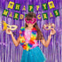 Purple Tinsel Curtain Party Backdrop, GREATRIL Foil Fringe Curtain for Hunters Mermaid Themed Decorations, Pack of 2.