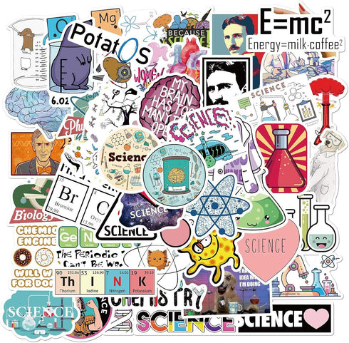 DLZJY 50PCS Funny Science Laboratory Stickers, Laboratory for Teens Adults, Physics Biology Chemistry Experiment