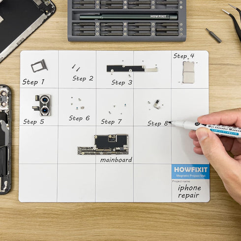 Magnetic Project Mat for Organizing Screws and Parts, Safely Disassemble Electronics, Laptop, Smartphone, etc.