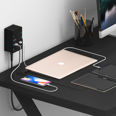 SABRENT 100 Watt 8 Port USB Rapid Charger, Family Sized, UL Certified, 2 PD Ports (AX-ADPD)