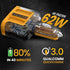 DEWALT 60W USB C Car Charger, 4 Port Fast Adapter, PD Type C Compatible with iPhone 15/Samsung, Cigarette Lighter