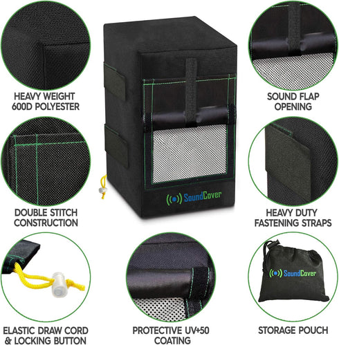 Two Small Heavy Weight 600D Waterproof Outdoor Speaker Covers for C-Bracket Mounted Outdoor Speakers - Fits Yamaha NS-AW194, Polk Atrium 4