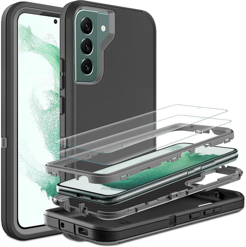 for S22 Plus Case, Samsung Galaxy S22 Plus Heavy Duty Shockproof Case with Self Healing Flexible TPU Screen Protector