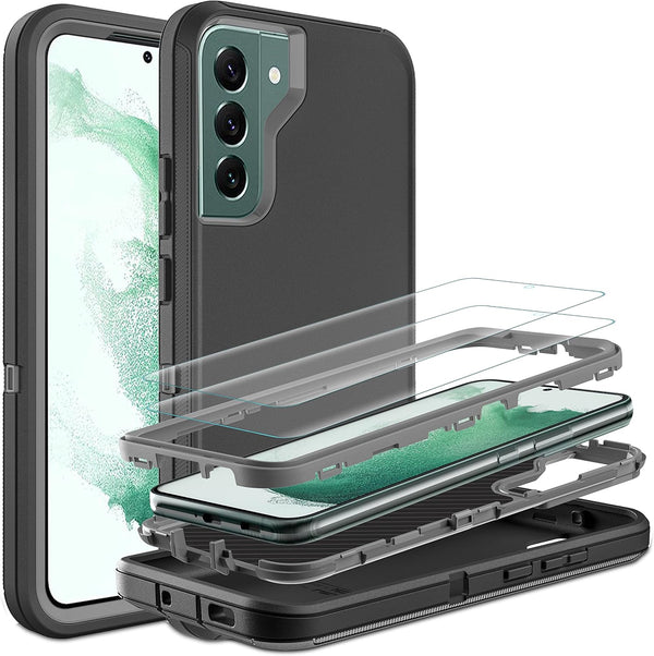 for S22 Plus Case, Samsung Galaxy S22 Plus Heavy Duty Shockproof Case with Self Healing Flexible TPU Screen Protector