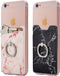 Two Finger Ring and Cell Phone Stick on Wallet Card Holder for iPhone, Android and All Smartphones (Pink & Black)