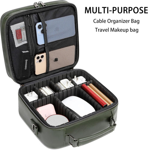 KYALOU Electronics Travel Organizer, Large Electronic Accessories Cable Case with Adjustable Dividers, Waterproof Tech