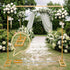 8.2FT 2 Square Backdrop Stand Heavy Duty, Gold Metal Wedding Arch Frame Adjustable, Change Over The Table Rod Stand
