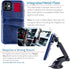 Dockem Wallet Case for iPhone 11 with Built-in Metal Plate for Magnetic Mounting & 2 Credit Card Holders, Navy Blue
