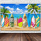 Blulu Tropical Beach Party Decorations Banner, 72.8 x 43.3 Inch Surfboard Backdrop for Luau Photography Birthday Tiki