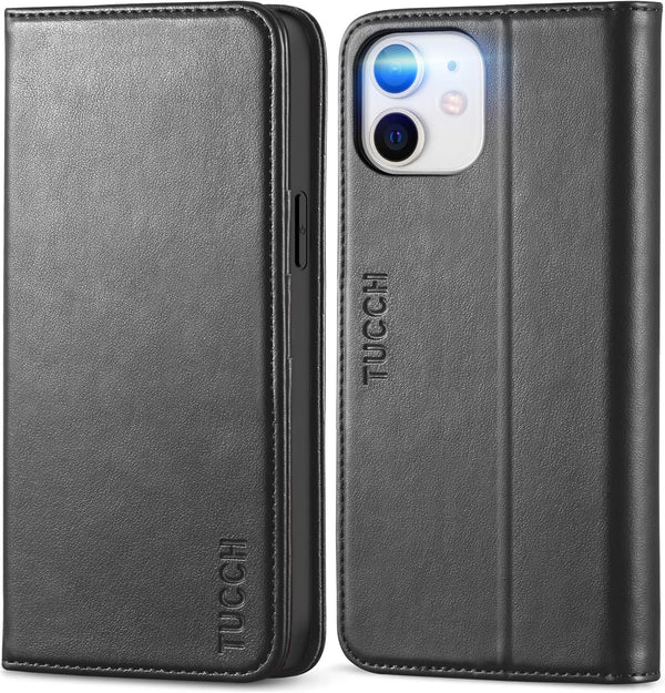 TUCCH Wallet Case for iPhone 12 Pro/iPhone 12 5G, Premium PU Leather Flip Folio Cover with Card Slot and Stand Design