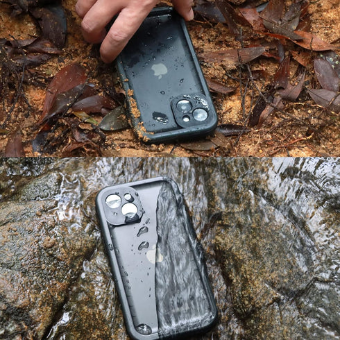 Cozycase iPhone 13 Waterproof Case, Full Body Dustproof Shockproof with Built-in Screen Protector (Black)