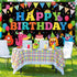 Birthday Backdrop, Happy Birthday Party Photography Background Banner, Cake Table Banner for Baby Shower