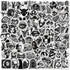 100PCS Waterproof Cool Gothic Stickers, Black and White Punk Vinyl Decals for Water Bottle, Phone Case, Laptop, Horror