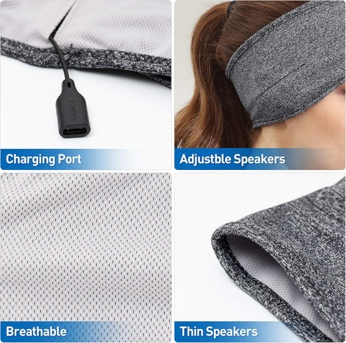 Perytong Sleep Headphones, Bluetooth Sports Headband with Ultra-Thin HD Stereo Speakers for Sleeping, Workout, and