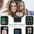 Popglory Smart Watch, Fitness Tracker with Blood Pressure/Oxygen Monitor, Full Touch for Android & iOS, Black