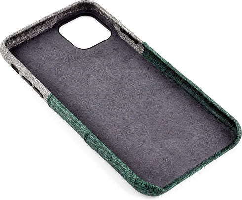 Dockem Wallet Case for iPhone 11 Pro Max: Built-in Metal Plate for Magnetic Mounting & 2 Card Slots (Green & Grey)