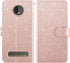 Asuwish Phone Case for Moto Z4/Moto Z 4 Play/MotoZ4 Force with Tempered Glass Screen Protector and Glitter Wallet Cover