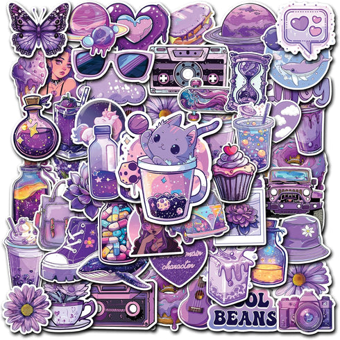 50 Pcs Kawaii Stickers for Kids Teens Girls Decoration for Water Bottles Laptop Suitcases Bag Tablets