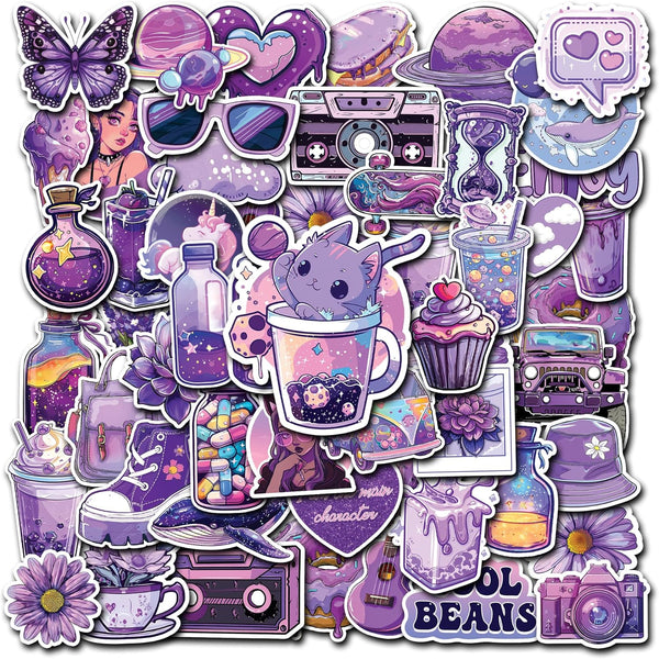 50 Pcs Kawaii Stickers for Kids Teens Girls Decoration for Water Bottles Laptop Suitcases Bag Tablets