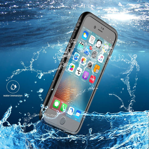 for iPhone 8 Plus & 7 Plus Waterproof Case - Underwater Snowproof Dirtproof Shockproof Cover (Black/Gray)