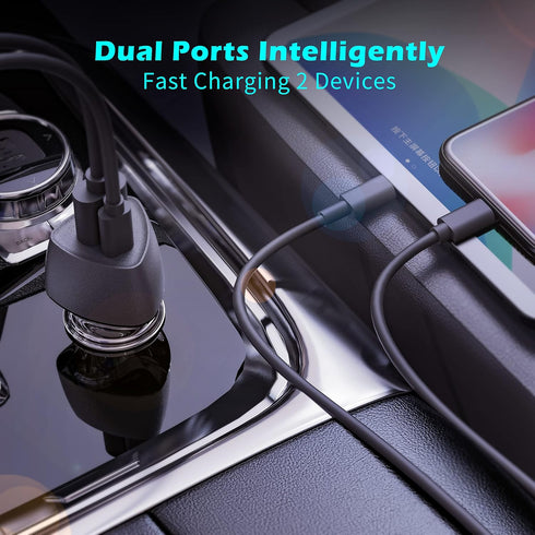 (10pack) SUNDA USB C Fast Car Charger 51W, Dual Ports PD/PPS&QC3.0, Compatible with iPhone 16/15 Pro/14 Mini