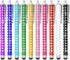 Eco-Fused 10 Pack Bling Metal Stylus Pens - Universal - Compatible with All Capacitive Touchscreen Devices - for iPad, iPhone, Samsung Phones and Tablets, All Android Phones and Tablets and More