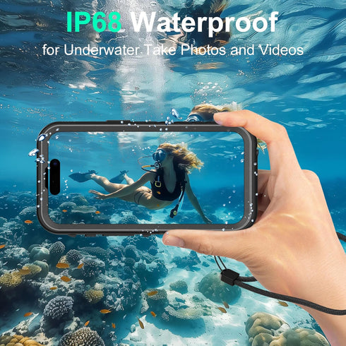 SOKUSIN Waterproof Case for iPhone 15 - Shockproof Drop Proof Dustproof Clear Phone Case with Built-in Screen & Camera