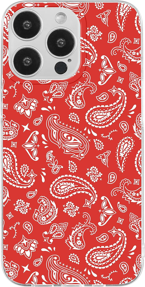Blingy's for iPhone 13 Pro Case (6.1 inch), Fun Bandana Style Tribal Ethnic Pattern Paisley Art Soft TPU Protective