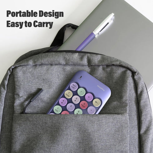 MOFII 18 2.4 10-Key Accounting Cute Colorful Wireless Number Pad - Keys, Portable GHz with Stable Wireless