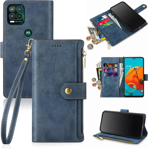 Antsturdy Wallet Case for Motorola Moto G Stylus 5G - RFID Blocking PU Leather Flip Shockproof Cover with Card Holder,