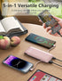 Portable Charger Power Bank 10,000mAh with Built-in Cable and AC Wall Plug, Slim Mini Fast USB-C Charger for Smartphones