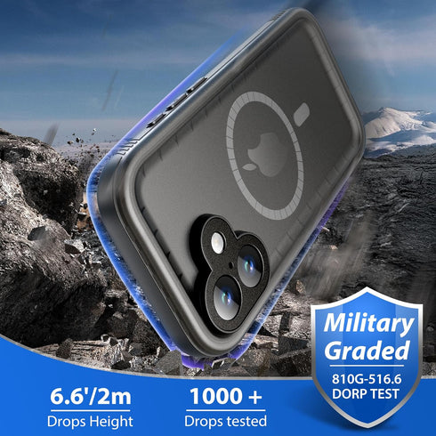 SPORTLINK 17 IP68 360 17 6.3" for iPhone Case - Waterproof Military Protective Full Body Heavy Duty Shockproof Sealed