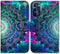 Case for Moto G Stylus 2022, Mandala Flower Space Leather Flip Wallet Cover with Card Slot Holder Kickstand
