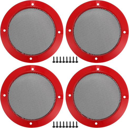 ACROPIX Universal 4" Car Speaker Grills Cover, Round 4 Inch Audio Speaker Subwoofer Guard Protector Case with Mounting
