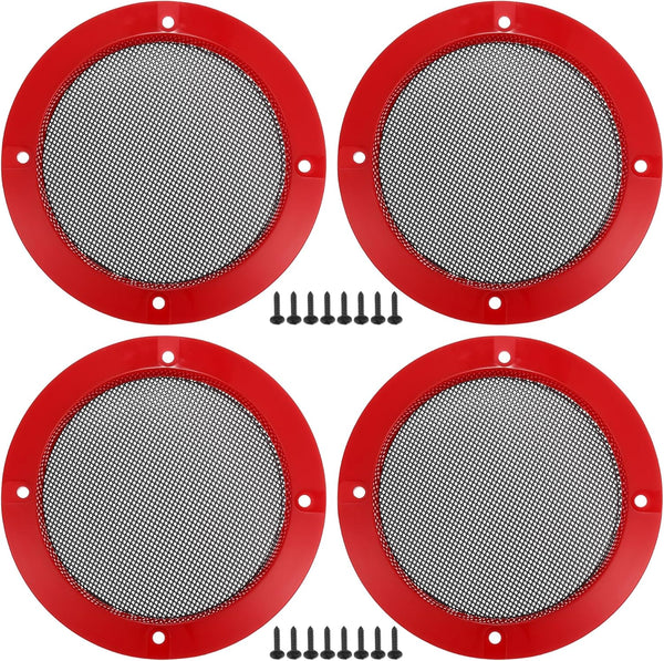 ACROPIX Universal 4" Car Speaker Grills Cover, Round 4 Inch Audio Speaker Subwoofer Guard Protector Case with Mounting