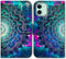 Case for iPhone 12/iPhone 12 Pro, Mandala Flower Space Leather Flip Wallet Cover with Card Slot Holder