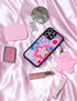 Wildflower Cases Dream Star Case for iPhone 15 Plus - Blue, Pink, White, Stars, Protective Black Bumper