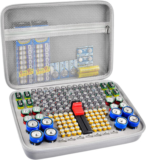 GWCASE Battery Organizer Case, 150+ Batteries Storage Holder Container with Tester Garage Organization