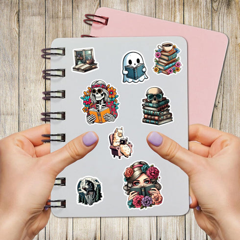 Pack of 50 PCS Waterproof Vinyl Reading Book Stickers, Aesthetic Items for Adults, Teens, Lovers, Readers, Labels Decor