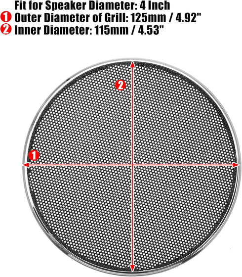 X AUTOHAUX 4 Inch Car Metal Audio Speaker Grill Cover Mesh Woofer Horn Guard Decorative Protector (Silver Tone)