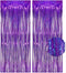 Purple Tinsel Curtain Party Backdrop, GREATRIL Foil Fringe Curtain for Hunters Mermaid Themed Decorations, Pack of 2.