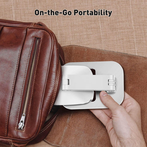 Cell Phone Stand for Desk Adjustable Portable Foldable Phone Holder Cradle Dock, Compatible with iPhone 15 14 13 Pro Max Mini, 12 11 XR X 8 7 6 Plus SE, All Phones 4 to 7 Inches (White)