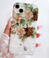 Qokey iPhone 15 Plus/iPhone 14 Plus Case, Cute Flower Soft Bumper Lightweight Fit Cover, Brown Floral