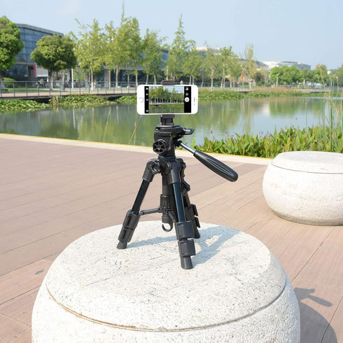 BONFOTO Universal Cell Phone Tripod Mount Adapter, Adjustable with Padded Clip, Rotates Vertical and Horizontal